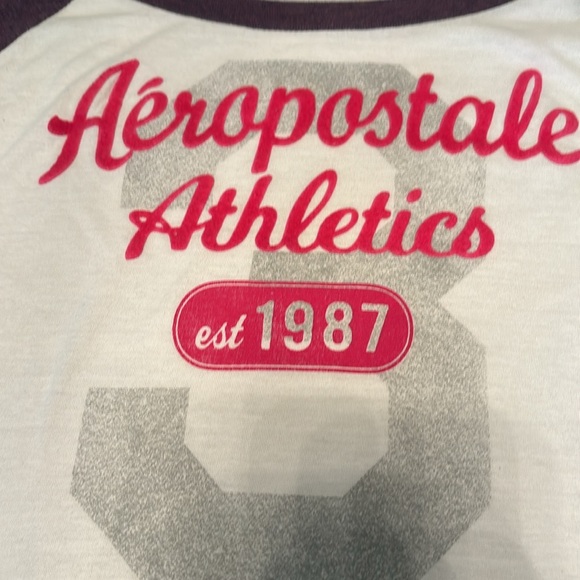 Aeropostale- navy blue,white with hot pink lettering youth XL - Picture 2 of 4